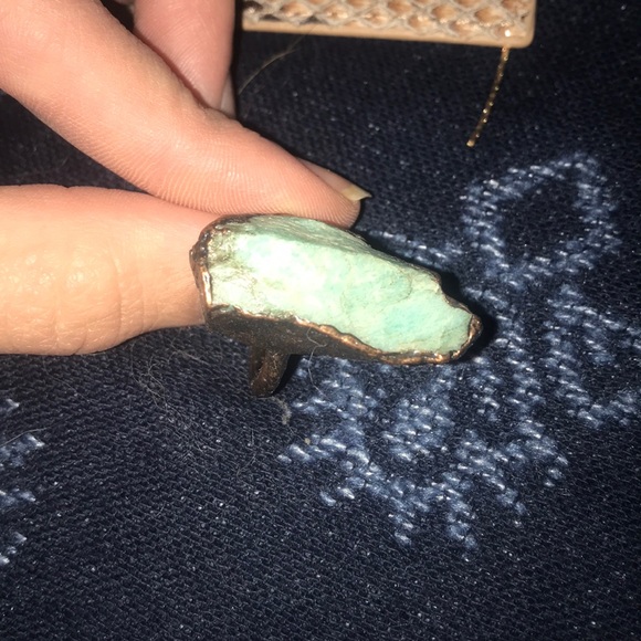 Amazonite electroformed ring~ - Picture 2 of 3